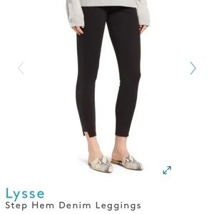 Lysse Black Step Hem Denim Leggings